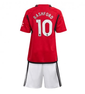 Manchester United Marcus Rashford #10 Replika Babytøj Hjemmebanesæt Børn 2023-24 Kortærmet (+ Korte bukser)